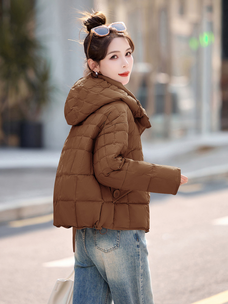 现货小短款时尚轻薄羽绒服女冬季新款2024显瘦气质外套白鸭绒90,商品下架区,然然