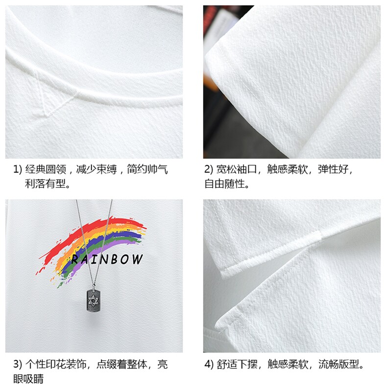 Q11064-P30春夏季七分袖t恤男大码五分袖男短袖中袖展架,男装T恤,电商A040A