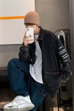 1930D秋冬男士牛仔夹克外套宽松衬衫情侣大码，男装夹克，星座304A-1