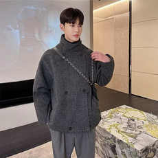 1506-1/MS3181/P82复古牛角扣毛呢外套男2025冬季短款大衣外套，女装短外套，星座1506-1