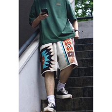 复古纳瓦霍针织刺绣短裤民族风宽松海边沙滩五分裤男女夏KE523，男装牛仔裤，星座1116A（原606A-3）
