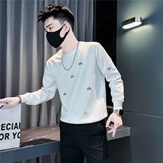 痞帅小字母刺绣卫衣男社会小伙店主风301C-WY55-P58控78，男装卫衣，星座301C（原B323）