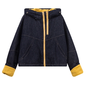 （）25牛仔连帽中长款羽绒服2C215-P245-K305图片