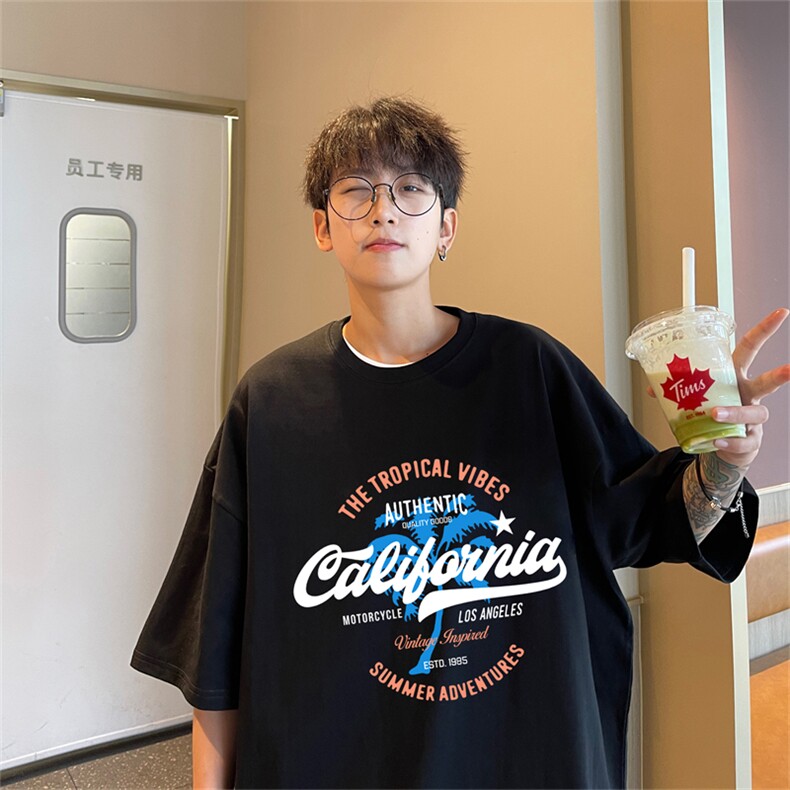 220g纯棉美式夏季短袖t恤男DT408-特批19控38,男装T恤,电商B370