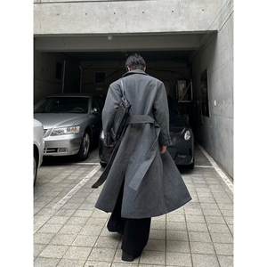 已下单~2025新款垫肩毛呢大衣过膝长款收腰风衣外套Y976-P125图片