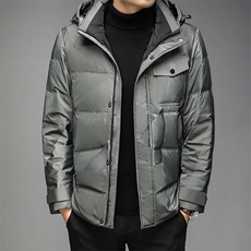 秋冬季新款羽绒服男灰鸭绒可脱卸帽中年男爸爸装上衣HPN2161-P295，男装羽绒服，电商B212（原钱塘6029）