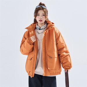 新款冬季大码羽绒棉服棉袄连帽工装韩版宽松外套A436-2533-P98图片