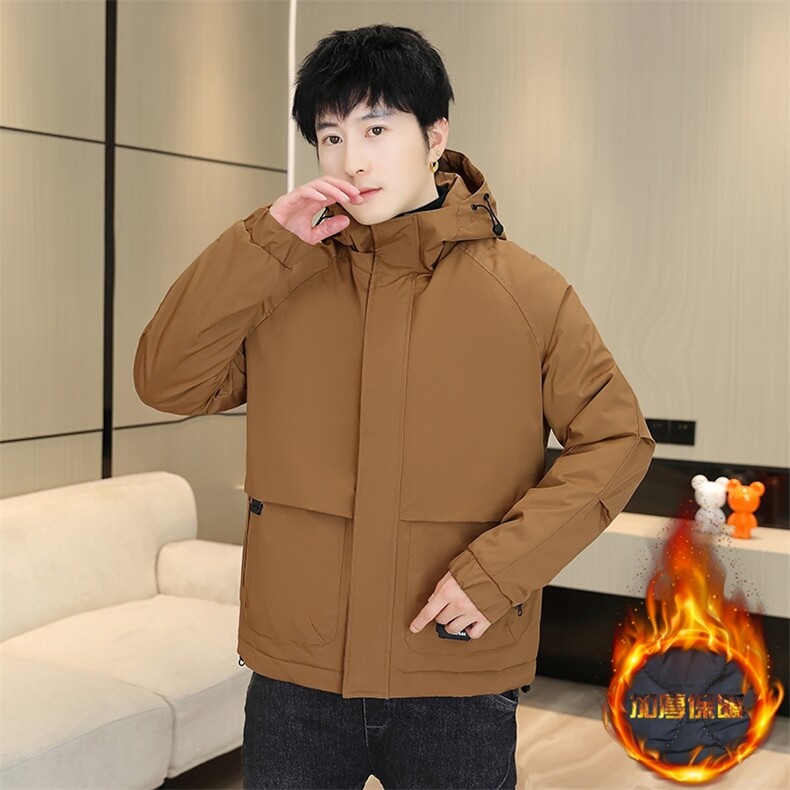 秋冬季二棉夹棉外套新款男士帅气连帽夹克潮流时尚男秋装棉衣，男装夹克，星座715-3