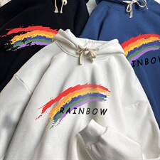 WY2064-P35加绒款-P40纯棉连帽卫衣男大码运动帽衫宽松薄，男装卫衣，电商A040