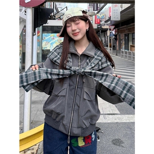 网络图现货   美式潮牌设计感假两件高质量连帽夹克外套JTB03-P98图片