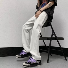 美式牛仔裤男款夏季水洗做旧长裤潮牌高街宽松直筒K8172-P43，男装牛仔裤，星座1109-3