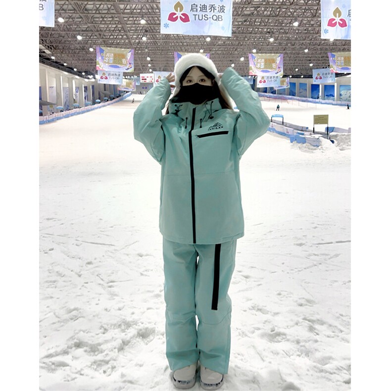 连帽防水防风保暖中性男女潮大码滑雪服套装HF66+K1002J加绒-P240,男装休闲套装,电商A001-1