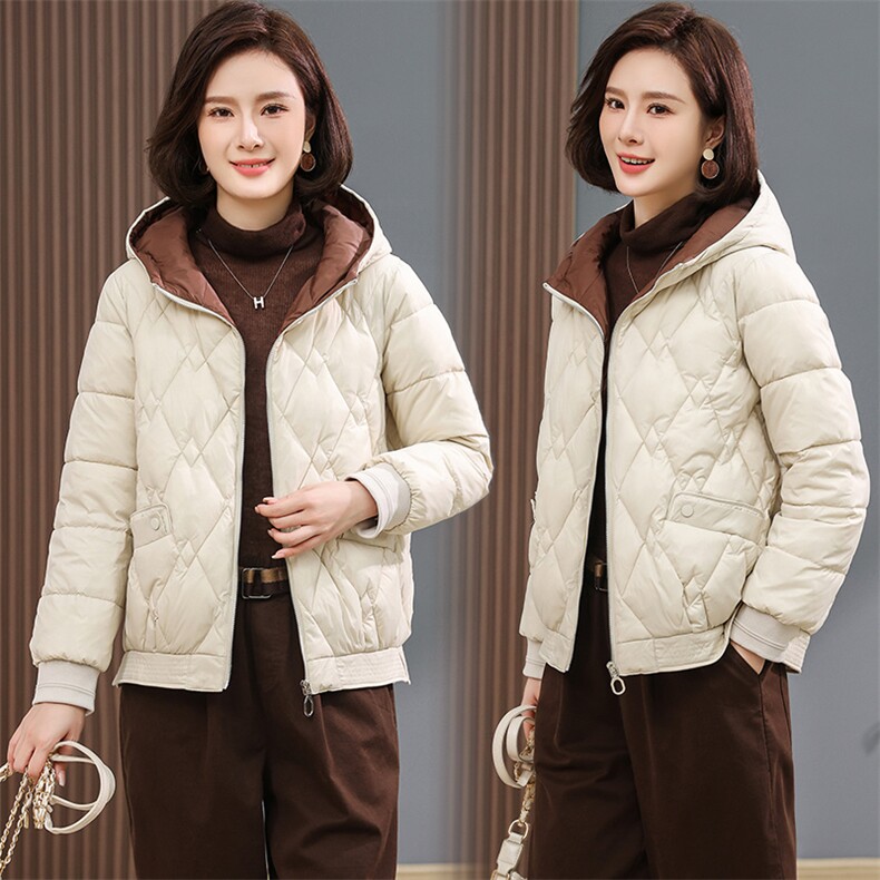 新款2022冬季韩版收腰·短款帽子棉衣棉服小个子厚外套女图片