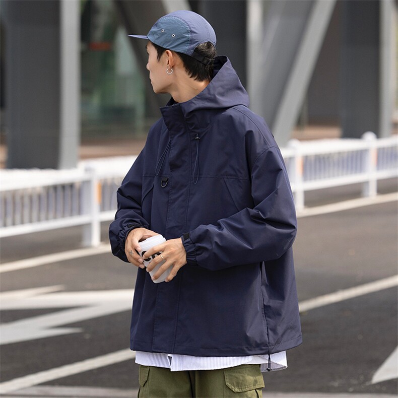 秋季美式夹克男宽松大码连帽休闲男装外套上衣潮A266-JK9116-P80,男装夹克,电商A266