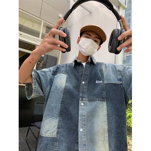 DJ1011-P55五分袖流行ins衬衫百搭潮流简约休闲时尚新款气质慵懒图片