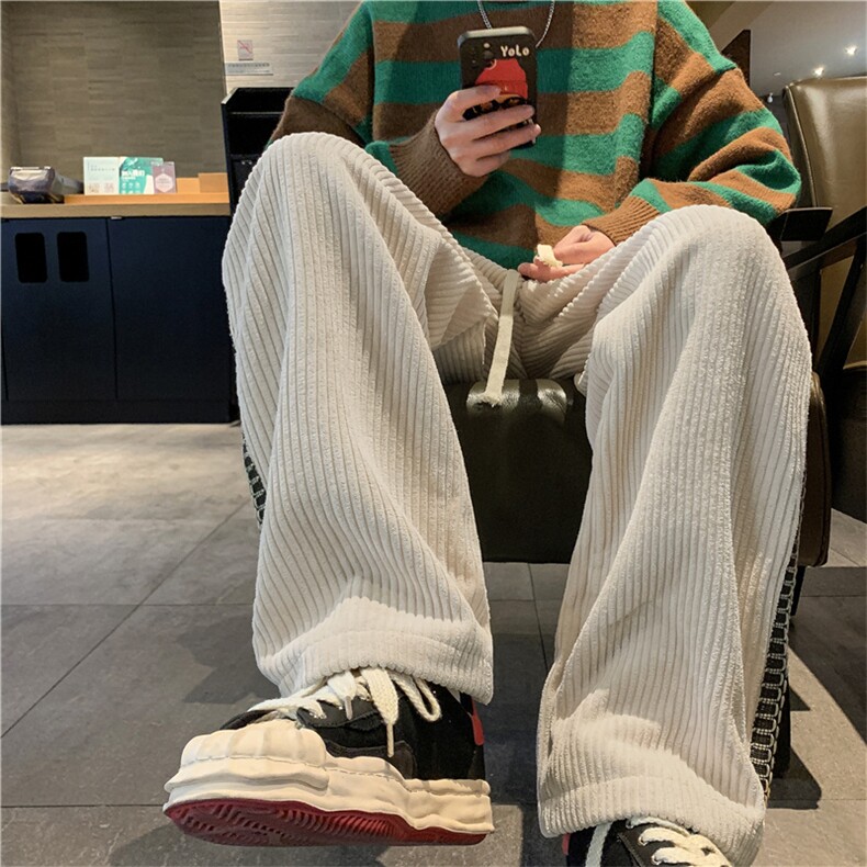 华夫格裤子韩版ins百搭宽松裤子男秋季直筒运动休闲裤K5447-P38,男装休闲裤,星座512-2