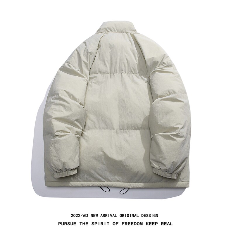 白鸭绒白底22冬季新品时尚简约字母印花立领羽绒服YR190P195控258,男装羽绒服,电商A247-1