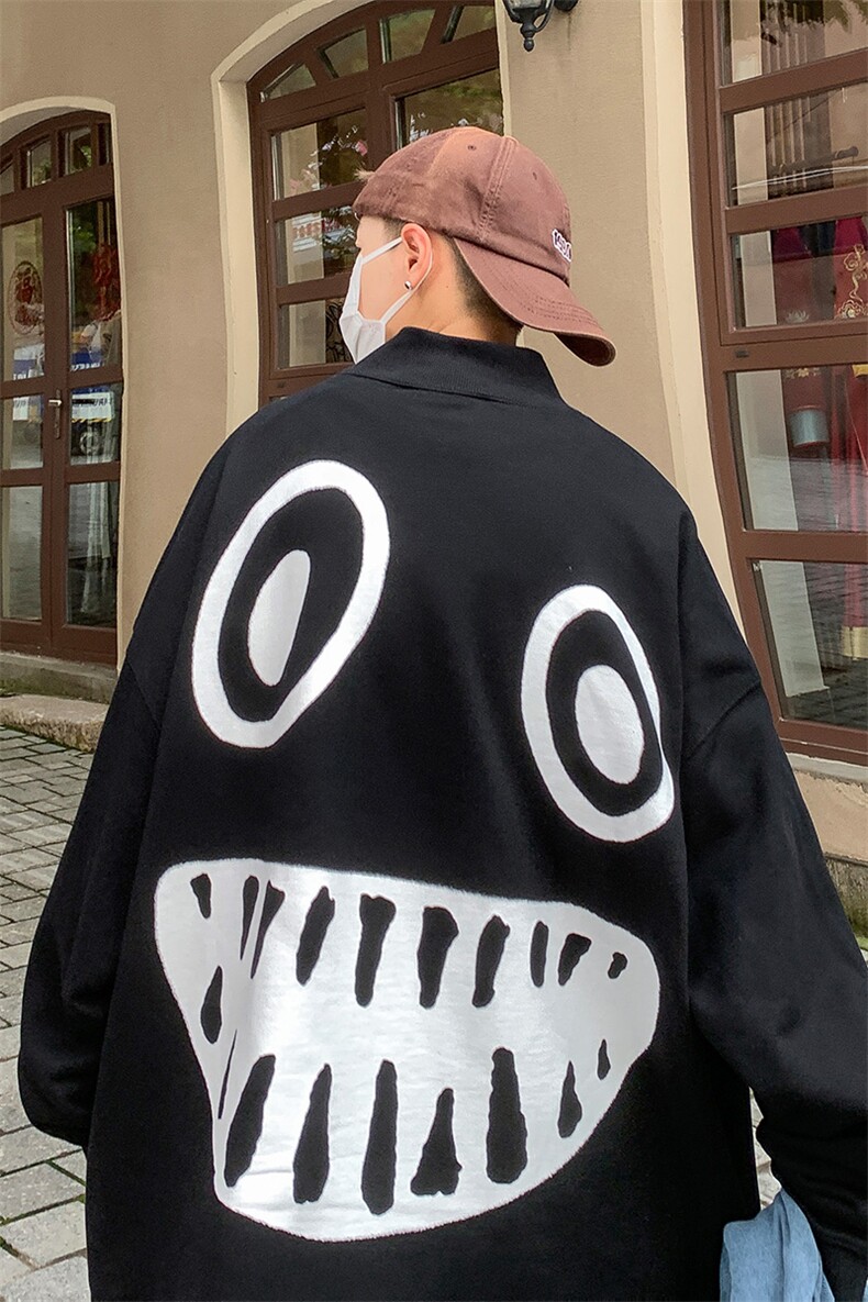 秋冬男士韩版圆领印花套头卫衣情侣宽松打底衫A071-W11-P60,男装卫衣,电商A071