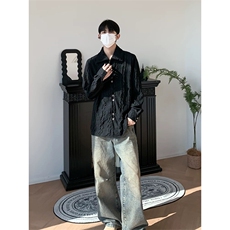网图有货山本风高领打底衫男女肌理感立领中性长袖衬衫A793-P43，男装T恤，星座1505