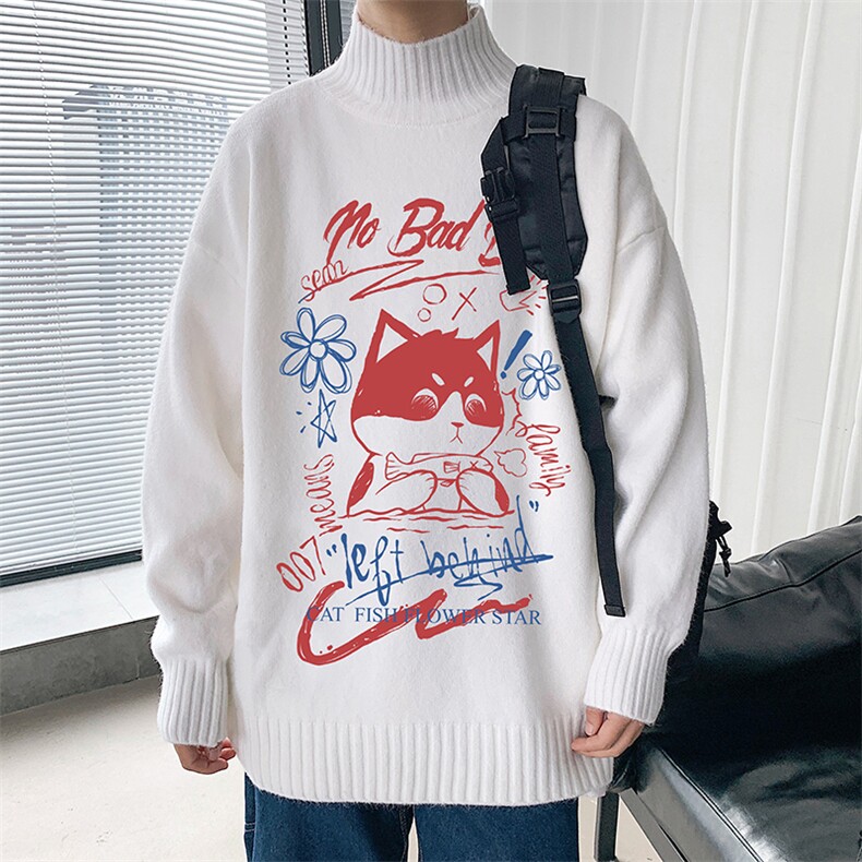 M18226-P45加绒款-P65半高领毛衣男士大码针织衫男毛线衣男,男装针织衫/毛衣,电商A040