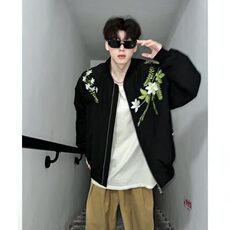 秋季美式复古小众cleanfit刺绣夹克外套，男装夹克，星座410-7