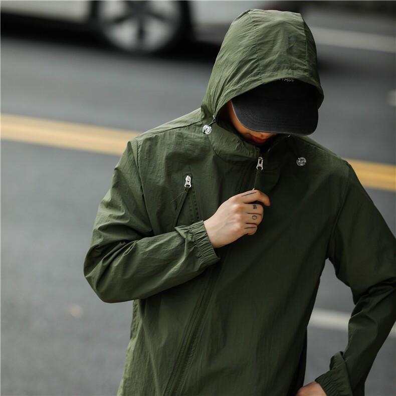 防晒衣男韩版潮流纯色连帽帅气2023夏季薄款ins宽松外套W4847-P39，男装防晒衣，星座412-2