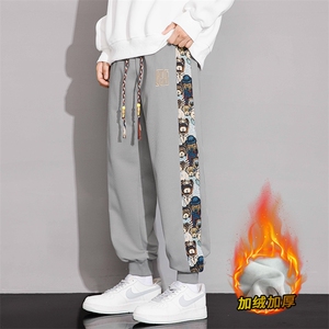 加绒加厚M-8XL胖子休闲印花保暖卫裤 K99加绒-P42图片