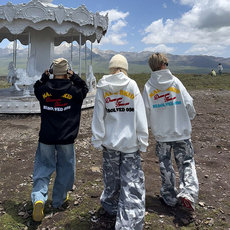 5298-P55魔术贴刺绣/袖口有标宽松休闲连帽卫衣薄款，女装卫衣/绒衫，星座617A-2