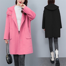芷墨简约显高显瘦双面呢羊毛外套时尚简约宽松韩版冬季新款中长款，女装毛呢外套，芷墨服饰