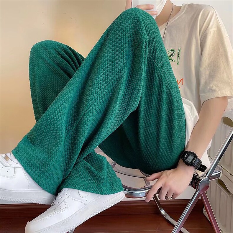 ins潮牌港风休闲裤男美式高街hiphop炸街华夫格拖地裤UK99P35,男装休闲裤,星座1116-2