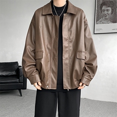 8XL-M皮衣外套男港风复古美式加绒加厚皮夹克机车PY858P95控128，男装夹克，电商D206-1