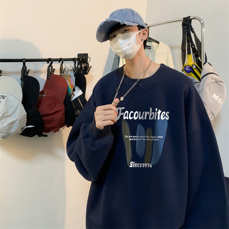 ！圆领卫衣男装港风长袖T恤男外套男WY157-P28,男装卫衣,电商B367