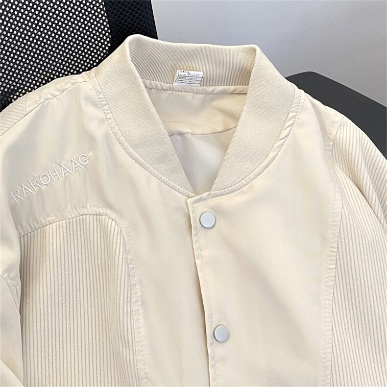秋季新款港风美式vibe潮流灯芯绒拼接双层外套棒球服JK1401-P58,男装夹克,星座313A(原308A-2)