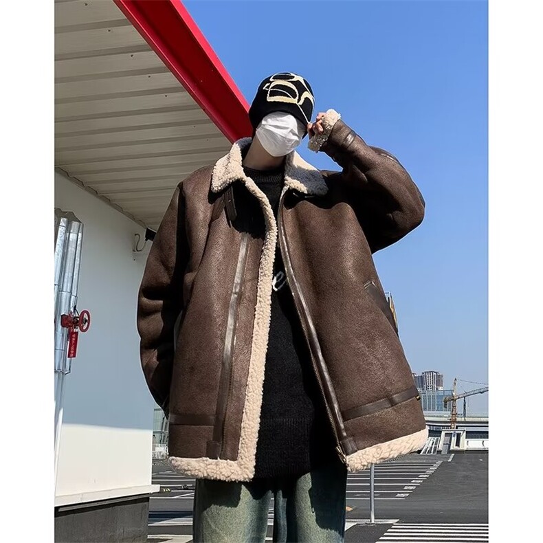 麂皮绒一体羊羔棉袄外套韩版潮流面包服 R2908 P100图片