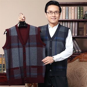 爸爸秋装毛衣外套中老年人针织衫开衫男爷爷春秋季上衣服加厚外穿图片