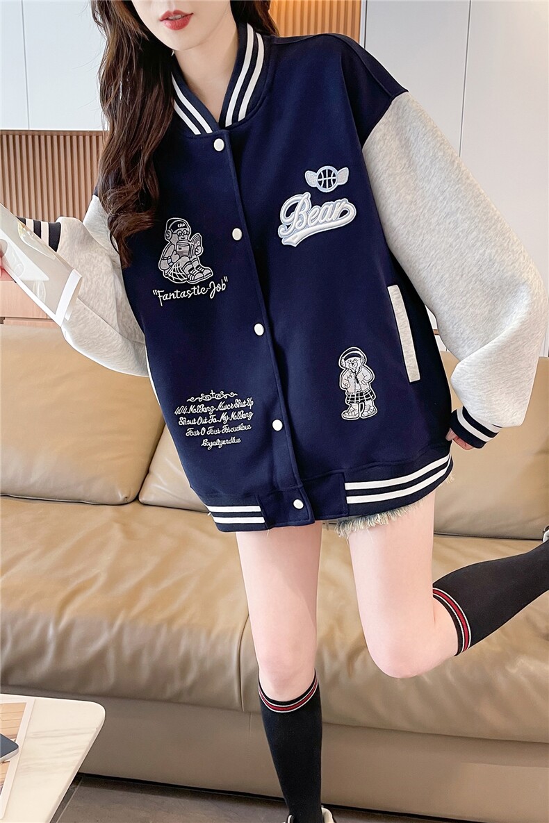 现货棒球服外套女2026春秋新款小个子超火休闲洋气减龄短款,女装卫衣/绒衫,网红馆