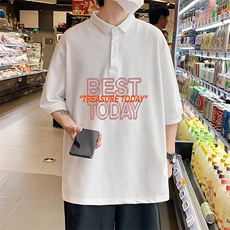 PL57181-P35翻领短袖polo衫男大码胖子半袖t恤男有领保罗衫模特，男装Polo衫，电商A040