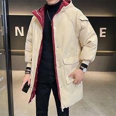 冬季中长款男士棉衣宽松加厚棉服纯色大口袋棉袄A266-WMY2112-P85，男装棉衣，电商A266