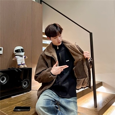 羊羔绒毛棉袄男士冬季2025新款加厚加绒棉衣冬装情侣棉服外套，男装棉衣，星座506A