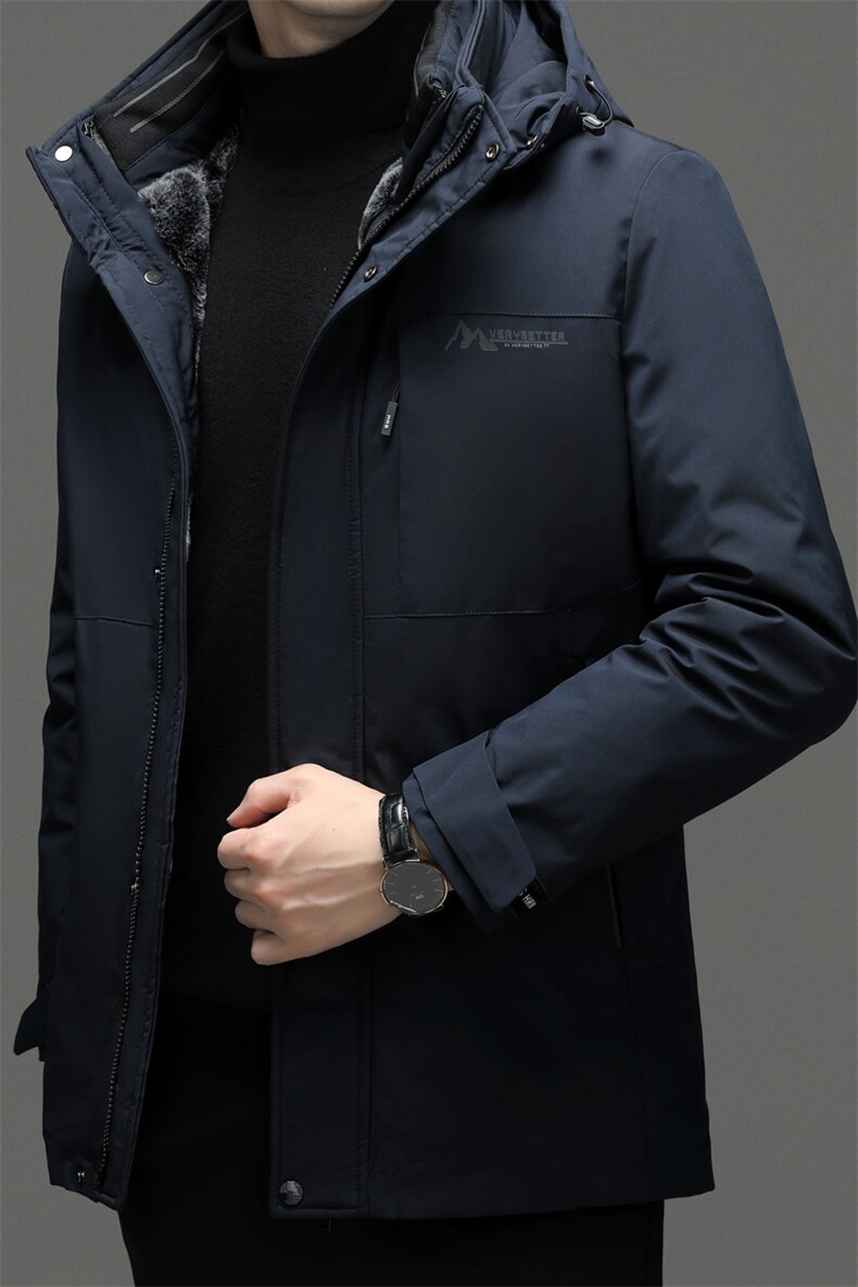 QX226钱塘2020-2中年男士冬季厚款简约百搭有帽新款羽绒服P205,男装羽绒服,钱塘207-2