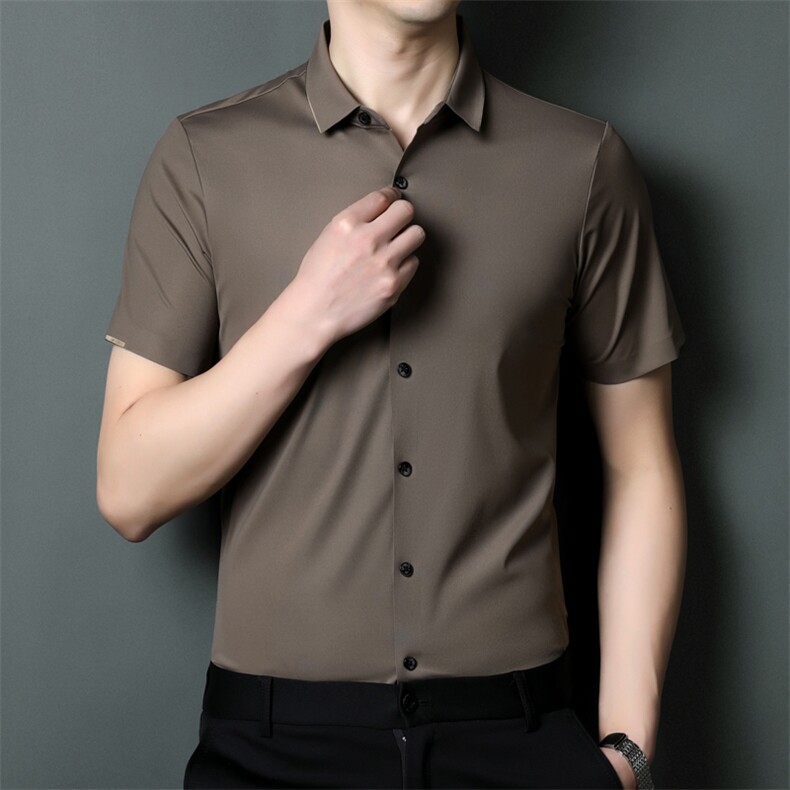SQY9801男式2023年夏季新款百搭衬衫男短袖商务休闲衬衣男装P68,男装衬衫,电商B360