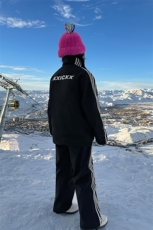 防风防水中性风情侣滑雪服套装大码条纹拼接保暖外套TZ031-P235，男装休闲套装，电商A001-1