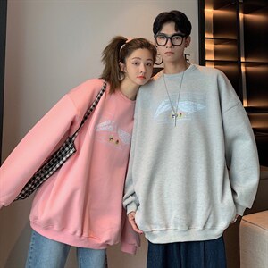 2022情侣装秋装 简约印花情侣卫衣女宽松百搭外套 G937 P33 男类图片