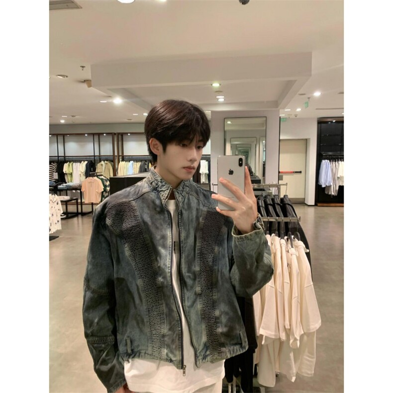 【有货】JK8955LL-特P88cleanfit水洗做旧工装牛仔垫肩外套送腰带,男装工装外套,星座1007（原301D）