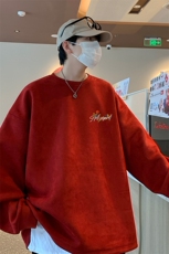 25新款港风供抖音直播得物高品质麂皮绒宽松男卫衣W3502P38，男装卫衣，电商C408-1(原B339-1)