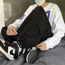 港风春款工装裤男女同款宽松多口袋束脚运动垂感休闲裤h737P40，男装休闲裤，星座1013-1
