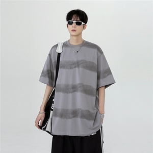 2025条纹设计情侣百搭短袖T恤男女同款夏季宽松Tt702-p28图片