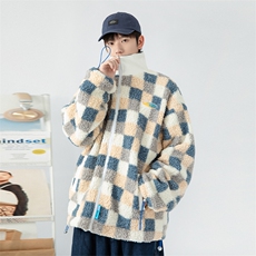 日系白墙2024冬新款羊羔毛加厚立领棉衣棉服YG01-P115控145，男装棉衣，星座914-3