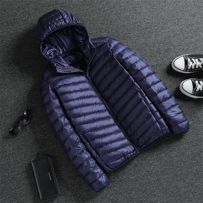 常年货男女同款90绒轻薄连帽羽绒服外套秋冬休闲羽绒轻便外套,男装羽绒服,钱塘723