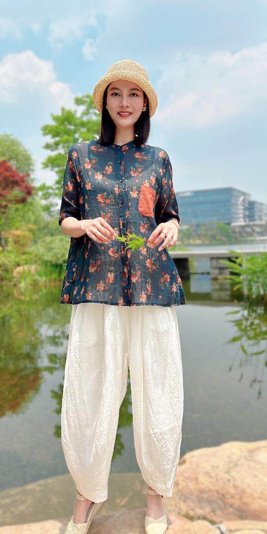 纯苎连衣裙小衫裤子裙子衬衣 时尚风 风淑女风休闲风，女装连衣裙，川哲